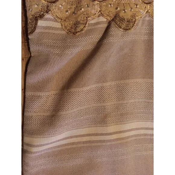 Jem Afrik Womens M 8 10 Dress 100% Cotton Tan Ethnic Cutout Floral Made In Ghana - Picture 4 of 9